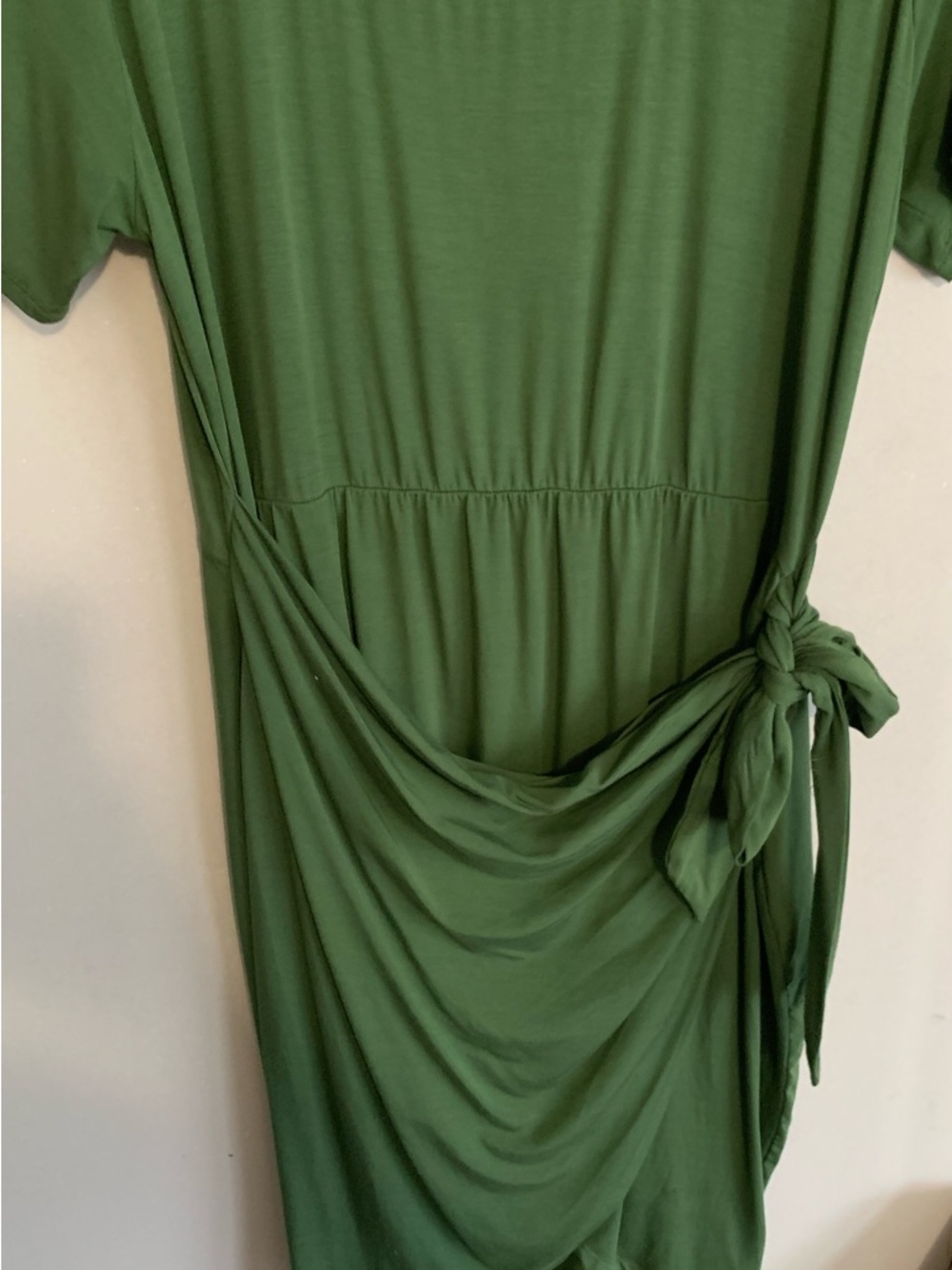 Ava & Viv Olive Green Midi Dress with Side Tie - Picture 3 of 5